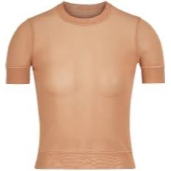 SKIMS Summer Mesh T-Shirt Sienna XXS - Picture 1 of 12
